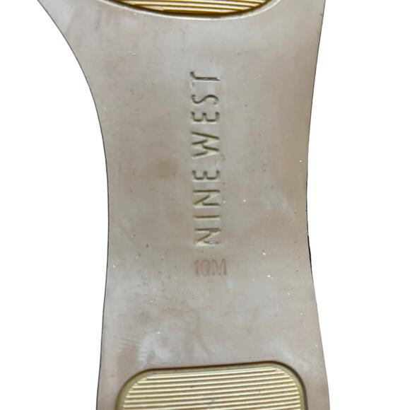 Nine West Saxiphone black flats leather & suede slip on shoes career casual 10M - Picture 11 of 11